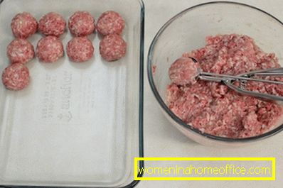 Meatballs cu orez: formarea de patties